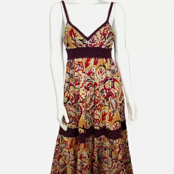 BCBG MAXAZRIA Summer Maxi Dress Women’s Size 0 Y2K Boho Crochet Spaghetti Strap - Picture 1 of 11